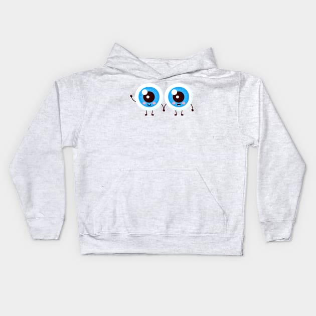 eye balls cute Kids Hoodie by Mako Design 